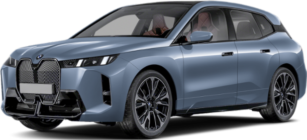 Front side view of electric SUV with LED headlights and modern design
