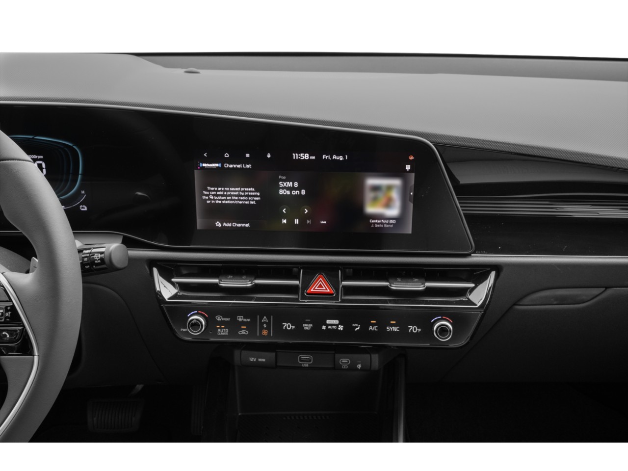 Digital dashboard and infotainment touchscreen with climate control panel