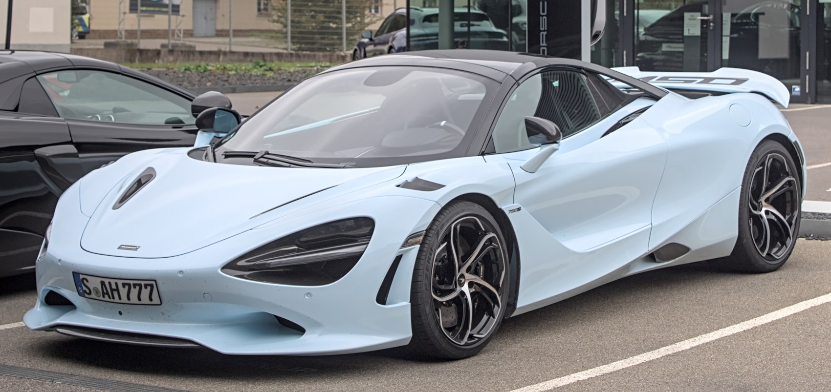 Front-side view with aerodynamic lines and distinct headlights