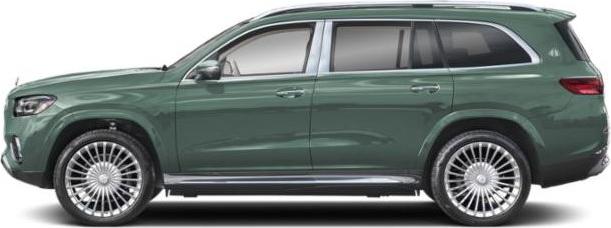 Side profile of luxury SUV with multi-spoke wheels and extended body.