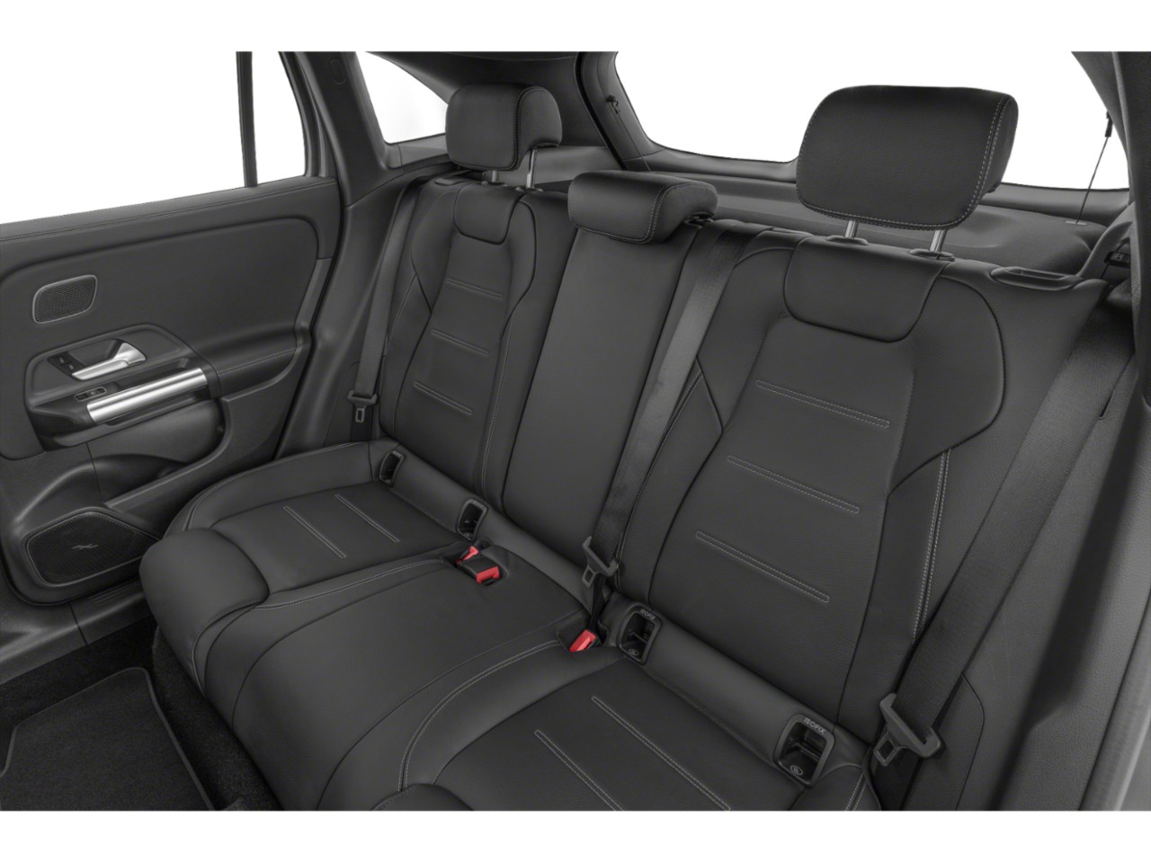 Rear black leather seats with ISOFIX anchors and headrests