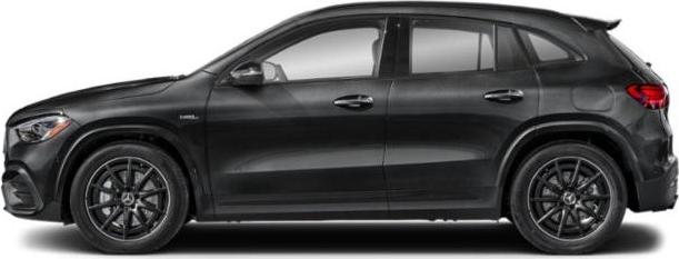 Black Mercedes-Benz SUV with sporty side profile and AMG wheels