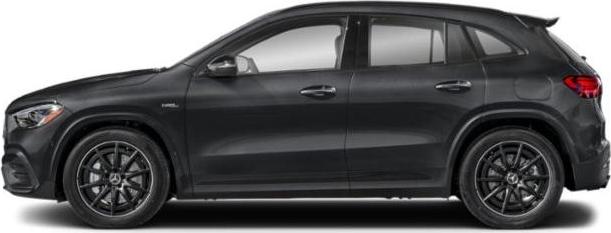 Sleek aerodynamic side profile with black alloy wheels