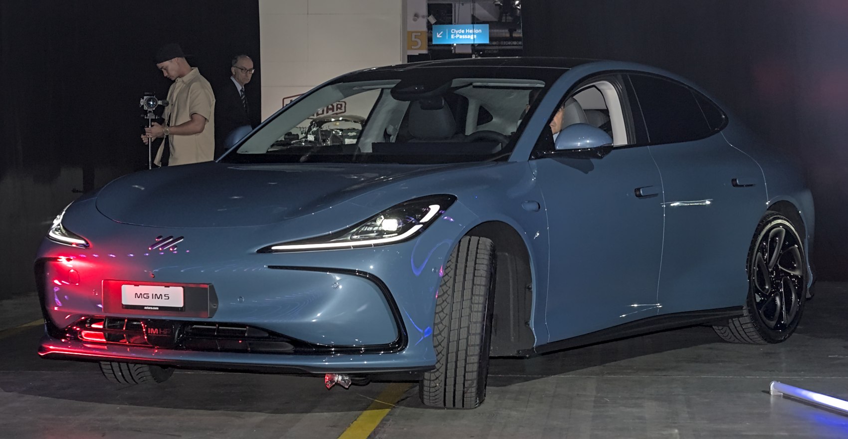 Sleek front with LED headlights and distinctive alloy wheels