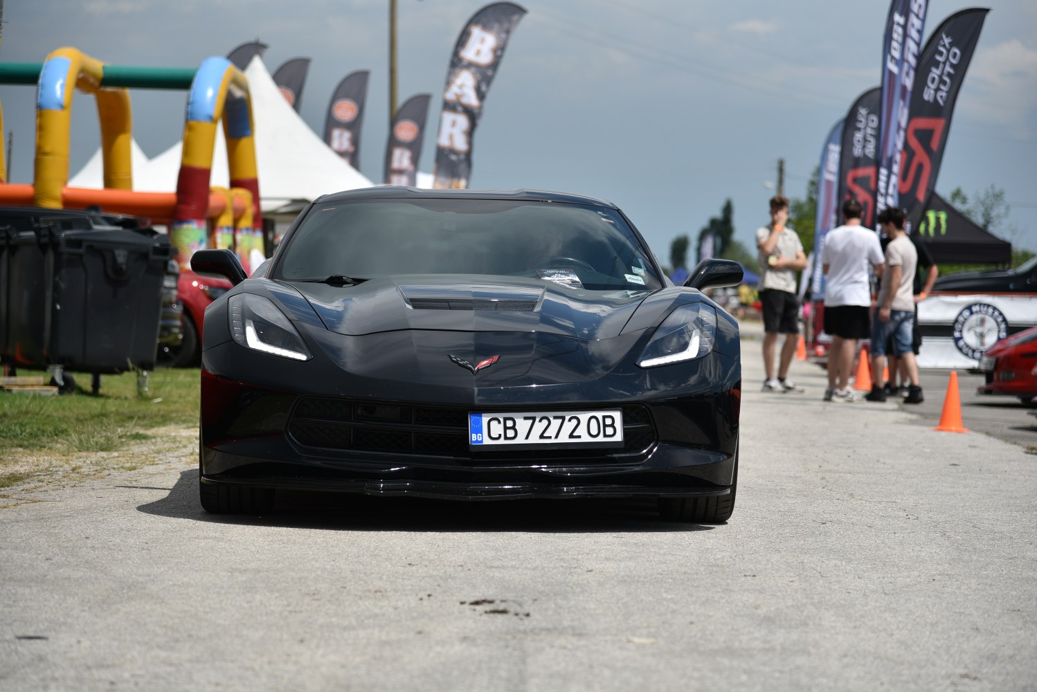 Front view with LED headlights and aerodynamic hood design