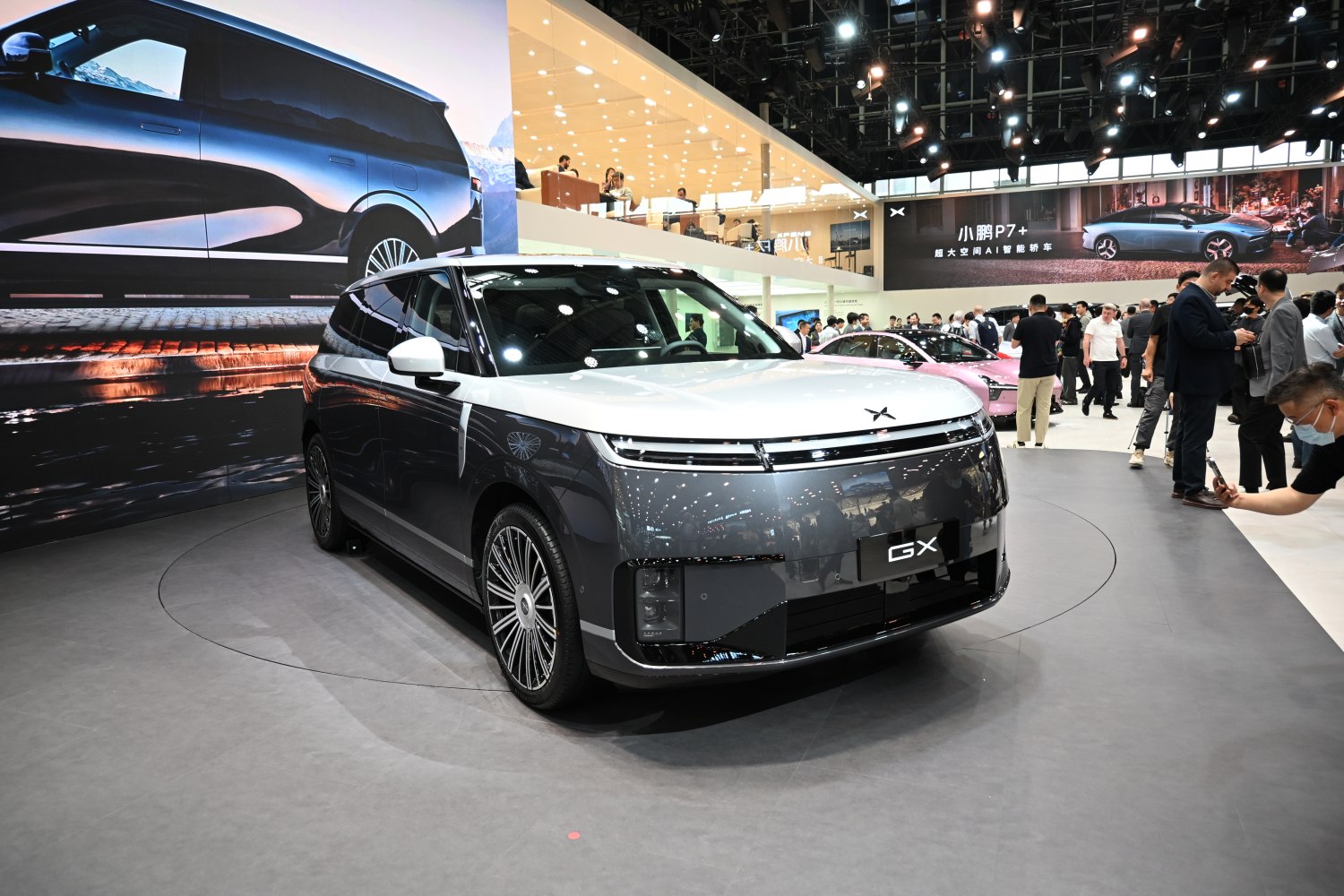 Modern SUV with two-tone paint and front LED strip lights