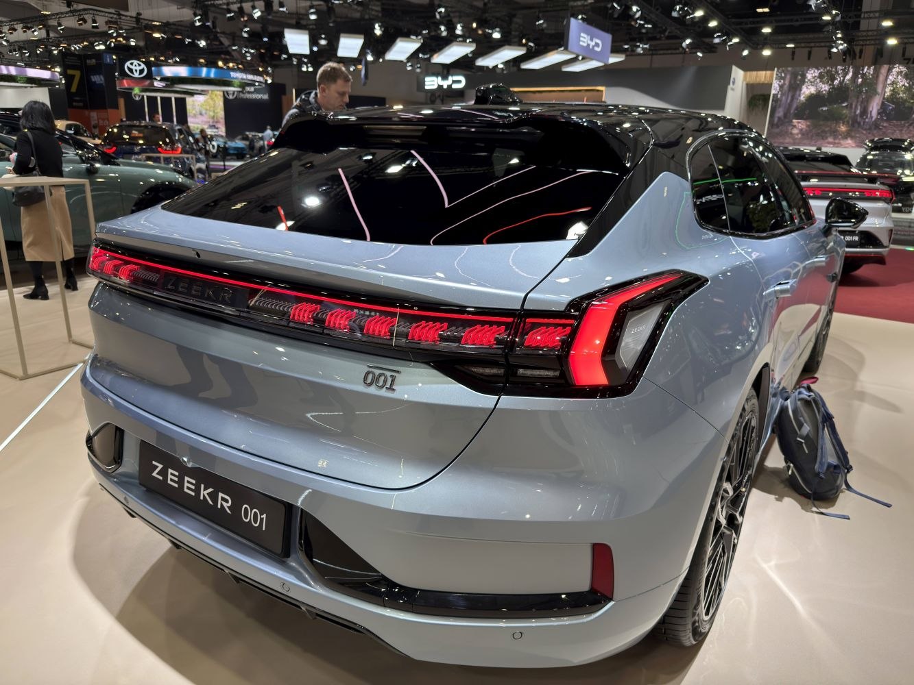 LED tail lights and aerodynamic rear design of a modern electric SUV