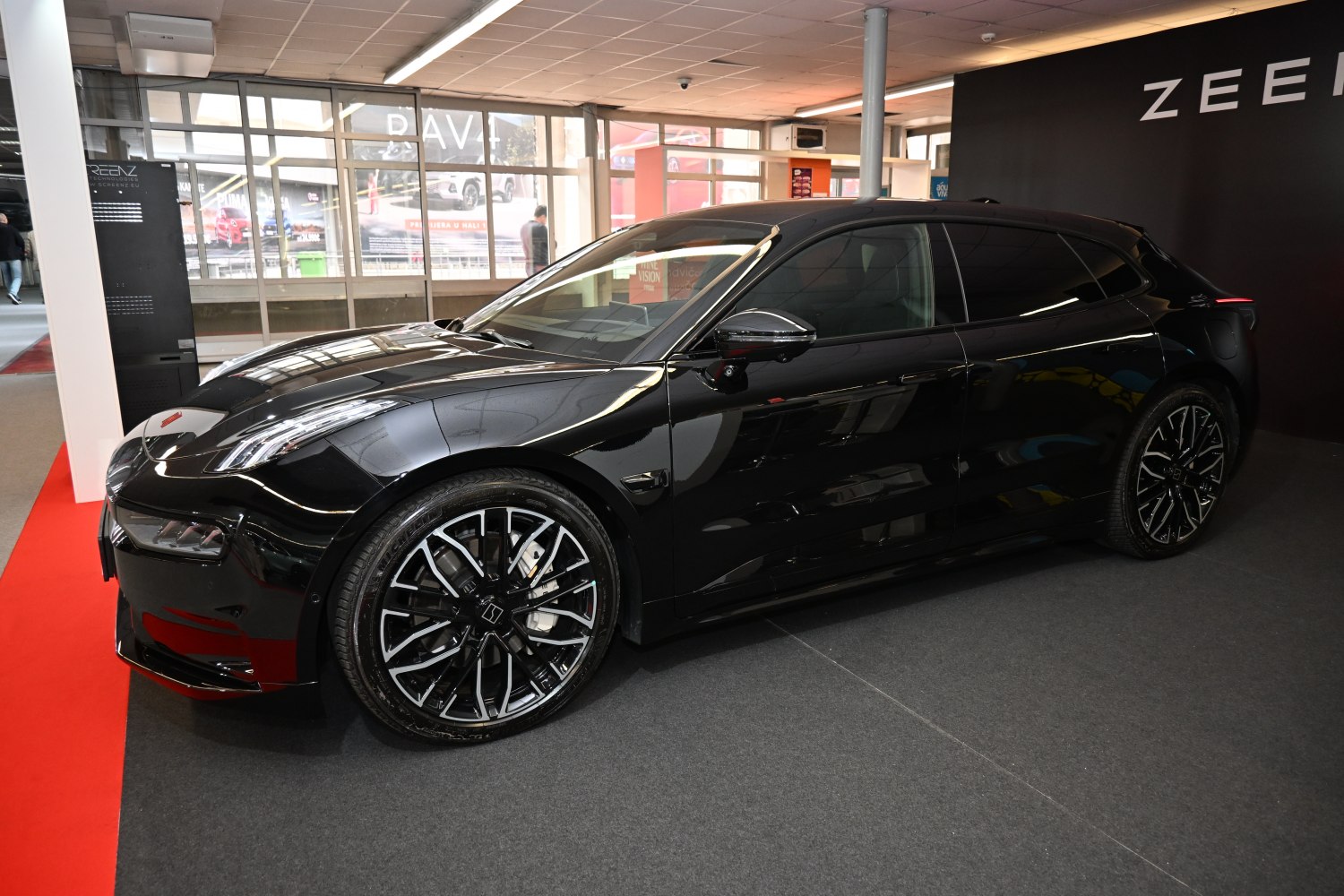 Sleek high-performance hatchback with sporty alloy wheels and aerodynamic design