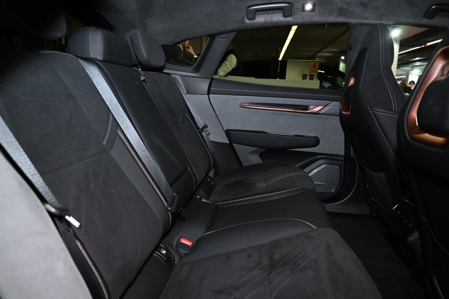 Luxury rear seats and modern car interior design
