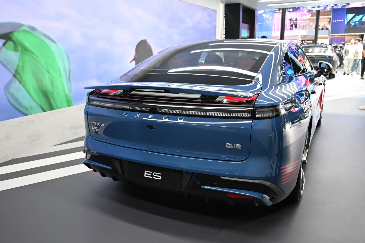Sleek LED tail lights and aerodynamic rear spoiler view