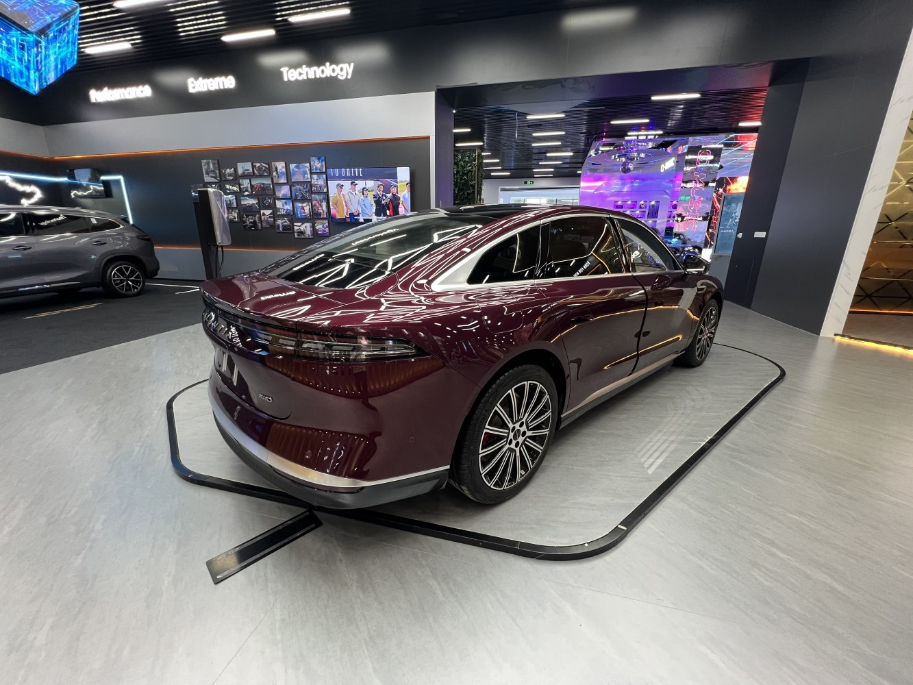 Modern rear end design with aerodynamic lines and distinctive taillights