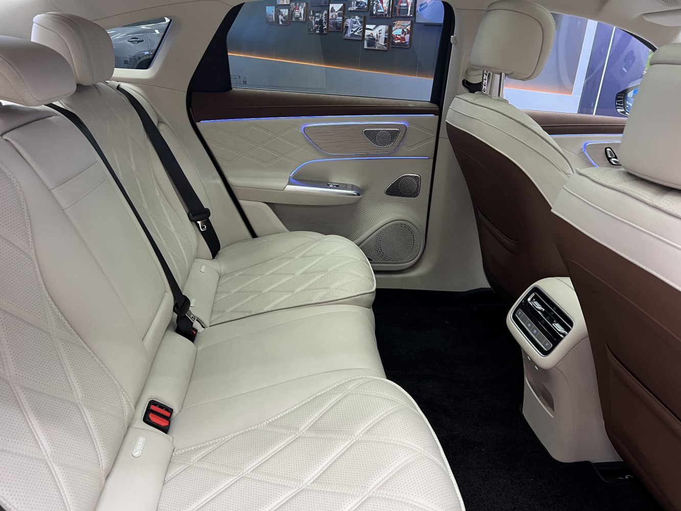 Quilted leather rear seats with ambient LED lighting and rear air controls