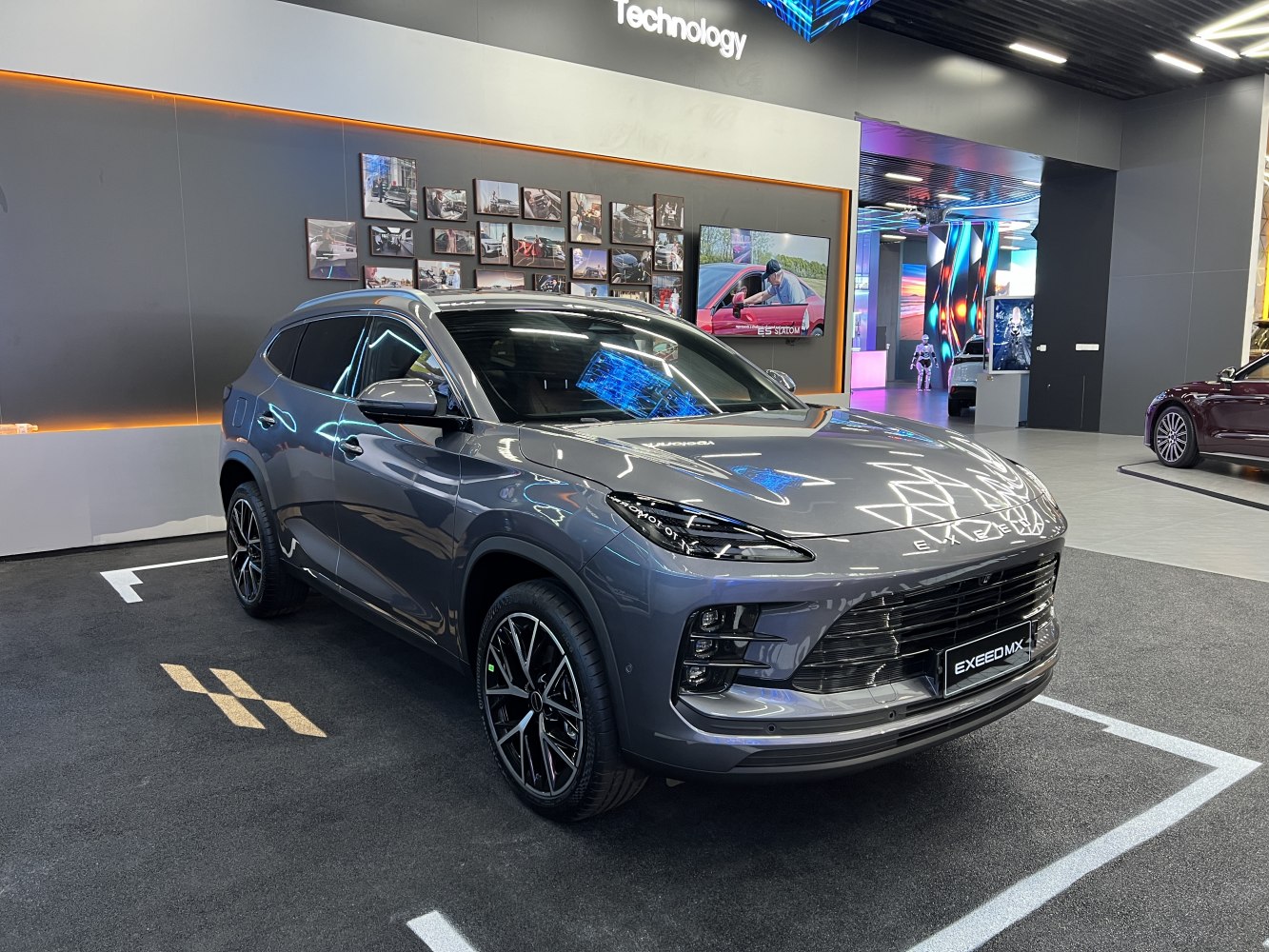 Sporty SUV front with LED headlights and sleek aerodynamic design