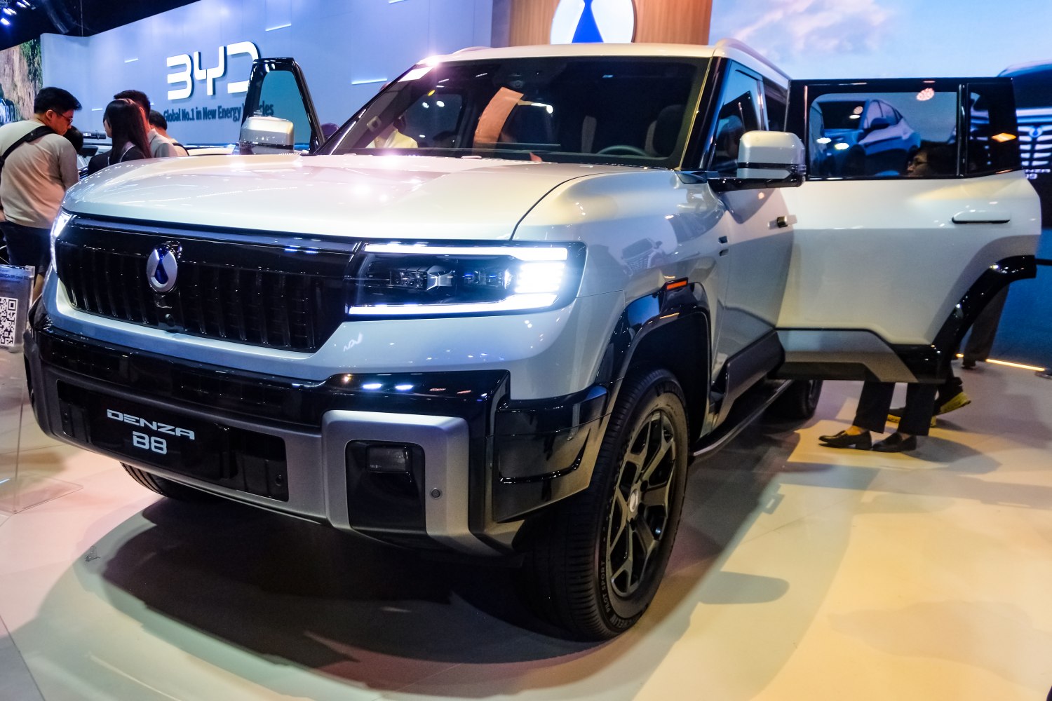 Front view with LED headlights and open front passenger door