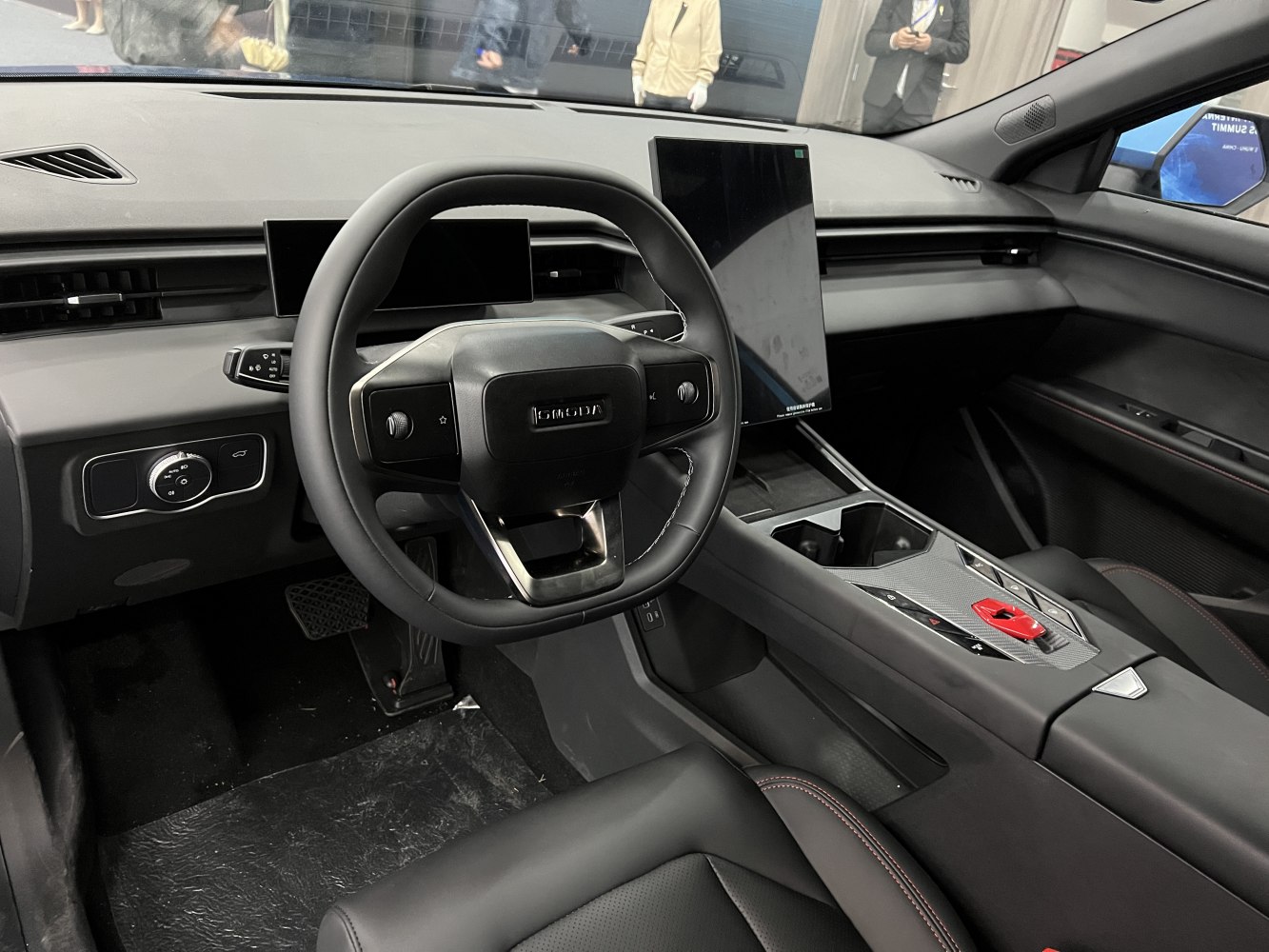 Digital dashboard and large touchscreen with modern steering wheel