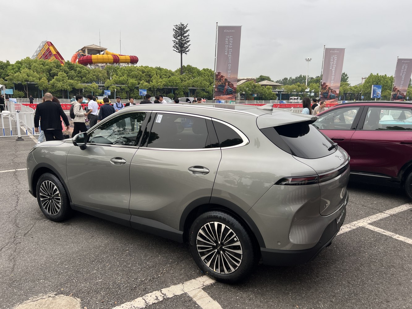 Sleek silver SUV with modern rear LED lights and alloy wheels