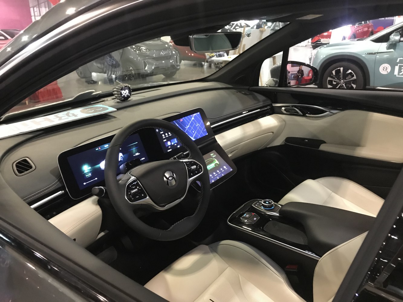 Interior with dual digital instrument cluster and infotainment screens
