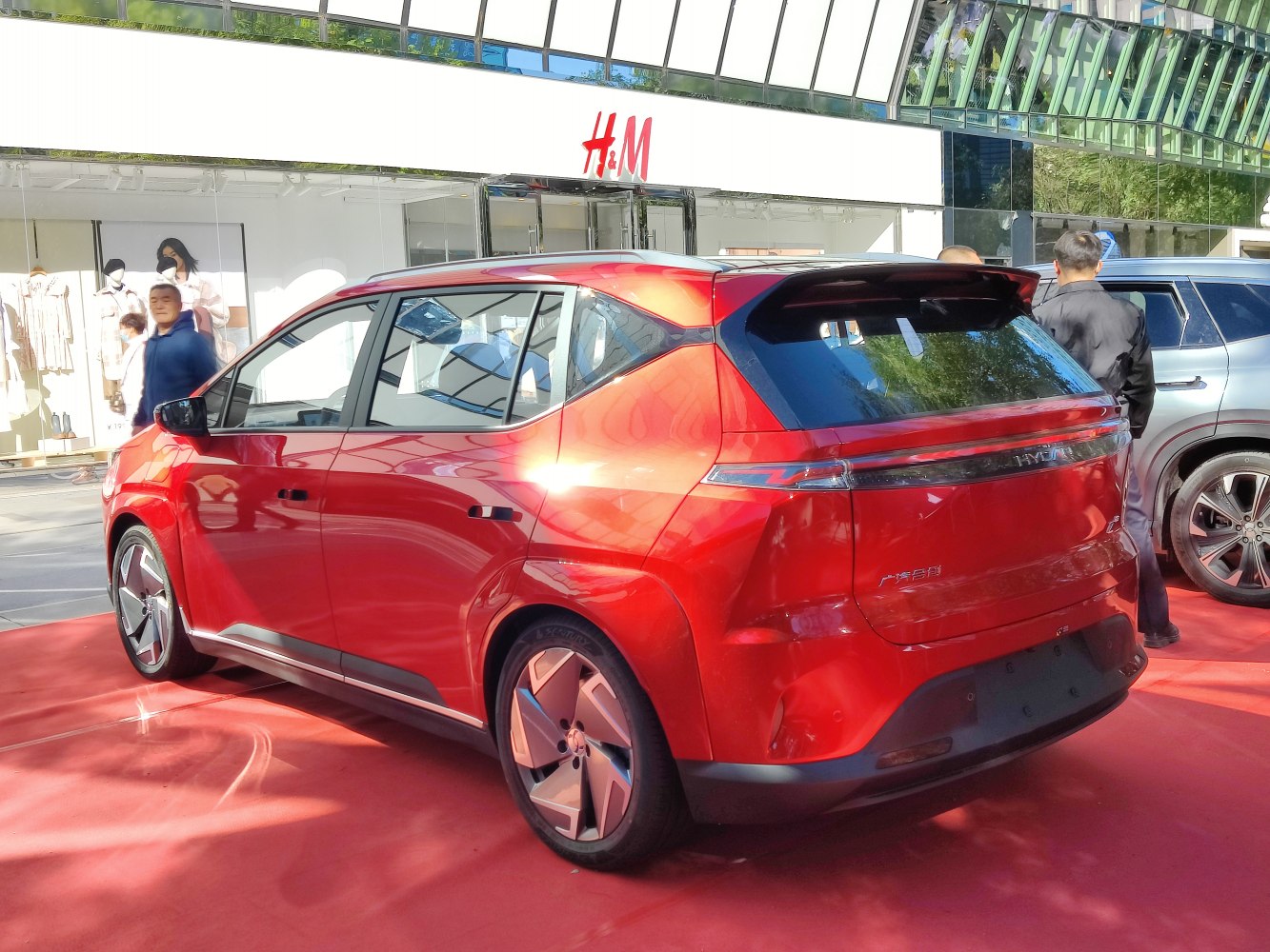 Rear and side view with LED light strip and sleek body lines