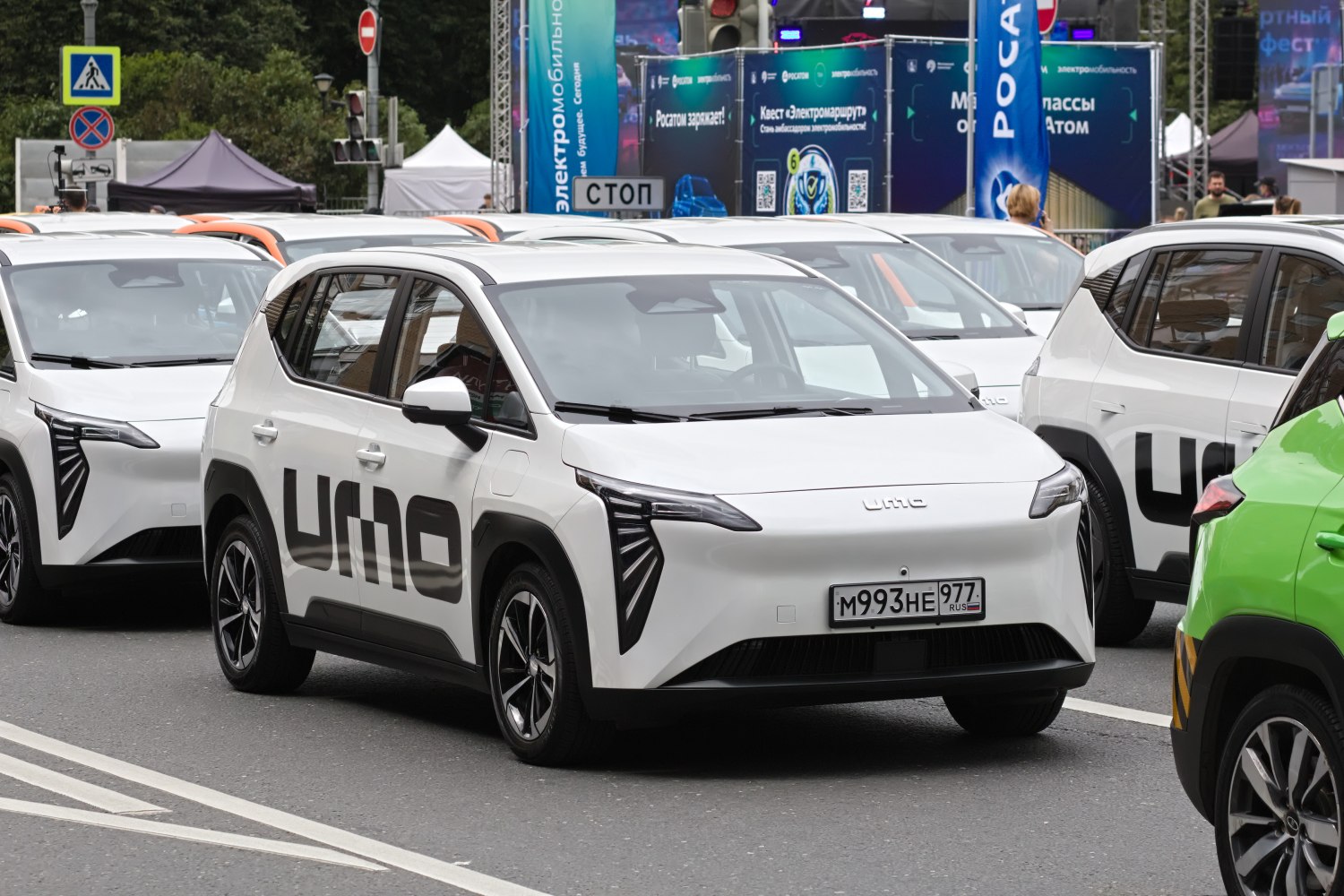 Angular LED headlights and modern crossover SUV sharp design