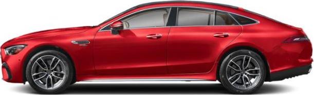 Side profile of a sporty 4-door coupe with sleek lines and modern wheels