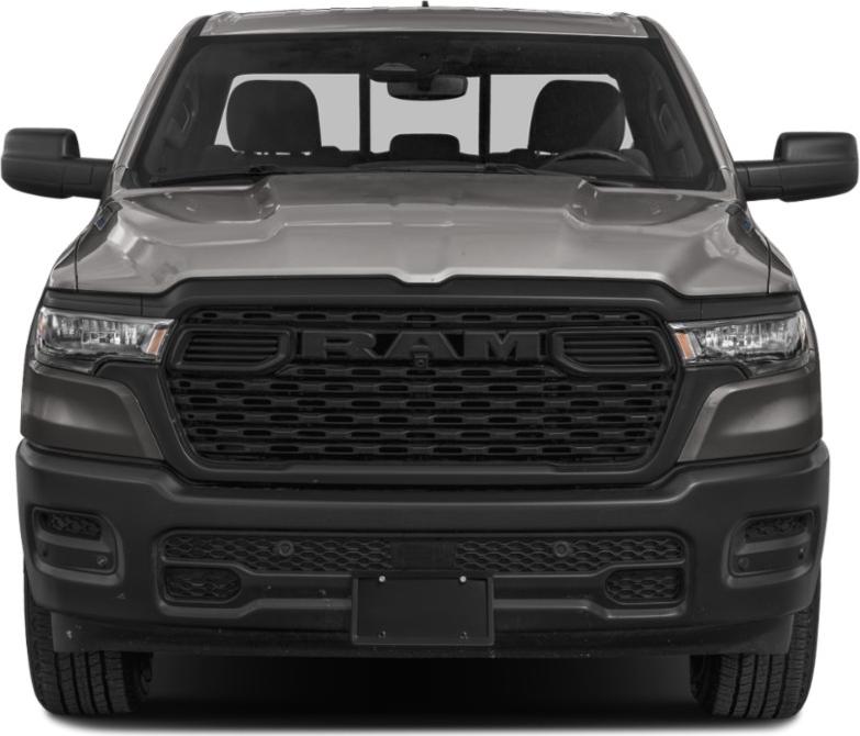 Bold front grille and LED headlights of a pickup truck