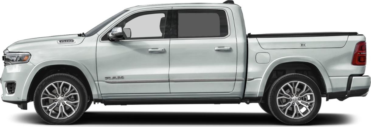 Side profile of extended cab pickup with alloy wheels