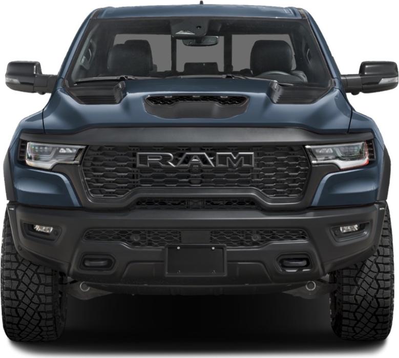 Front view with aggressive hood and black honeycomb grille