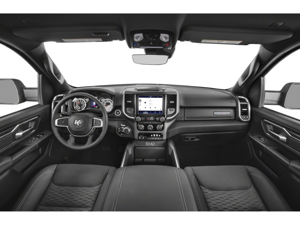 Modern truck interior with advanced dashboard and infotainment display