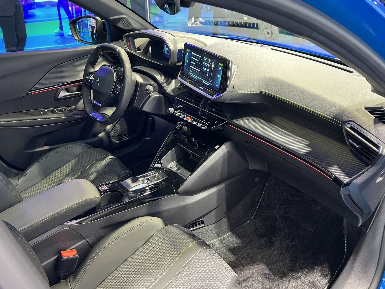 Modern interior with digital dashboard and touchscreen control center