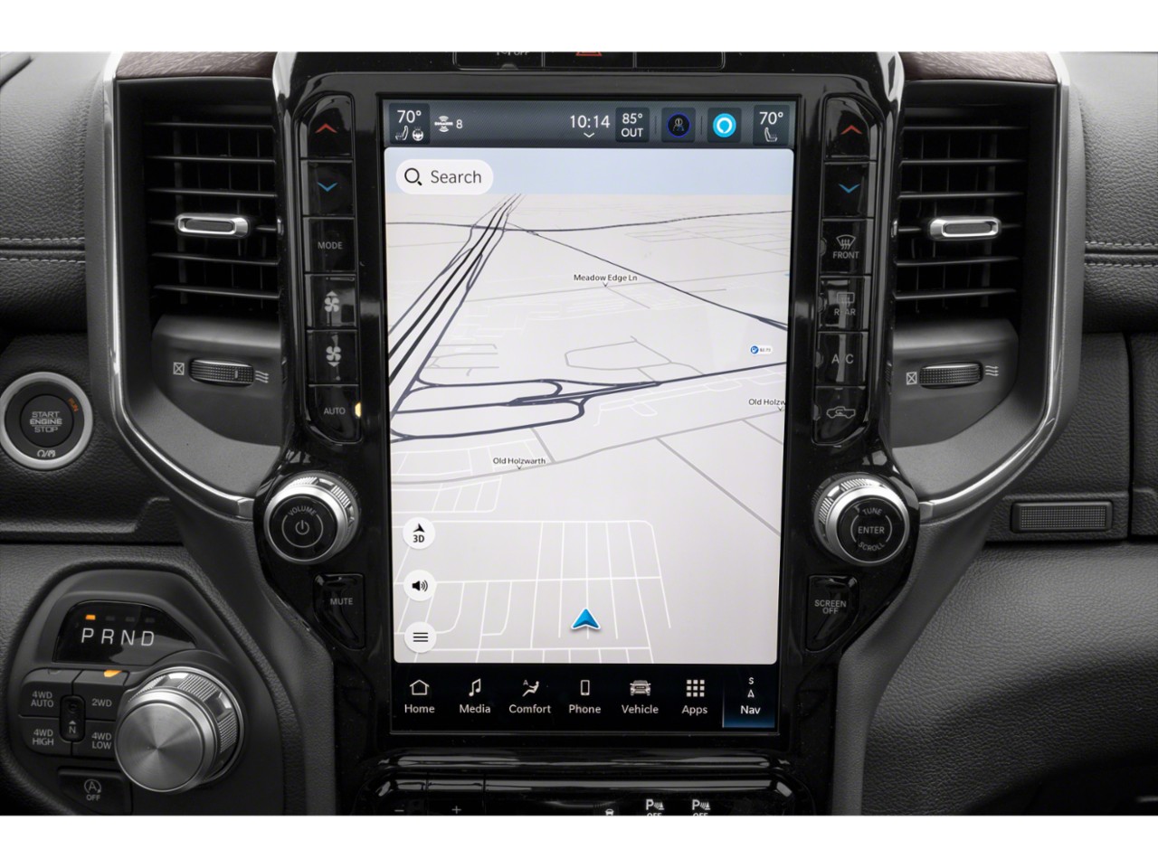 Large touchscreen navigation and climate control interface