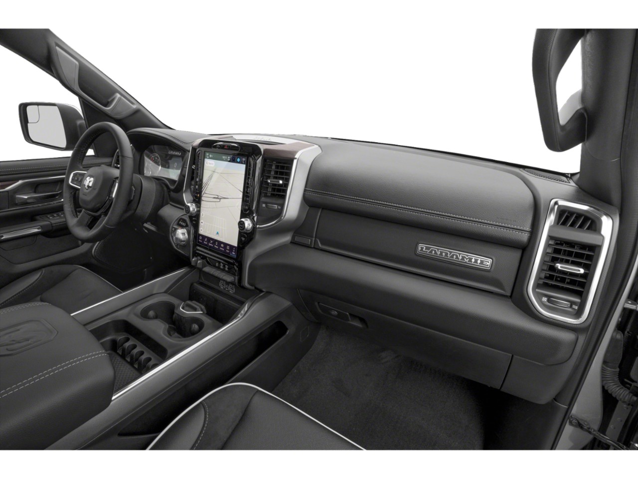 Interior with large touchscreen, digital cluster, premium dashboard design