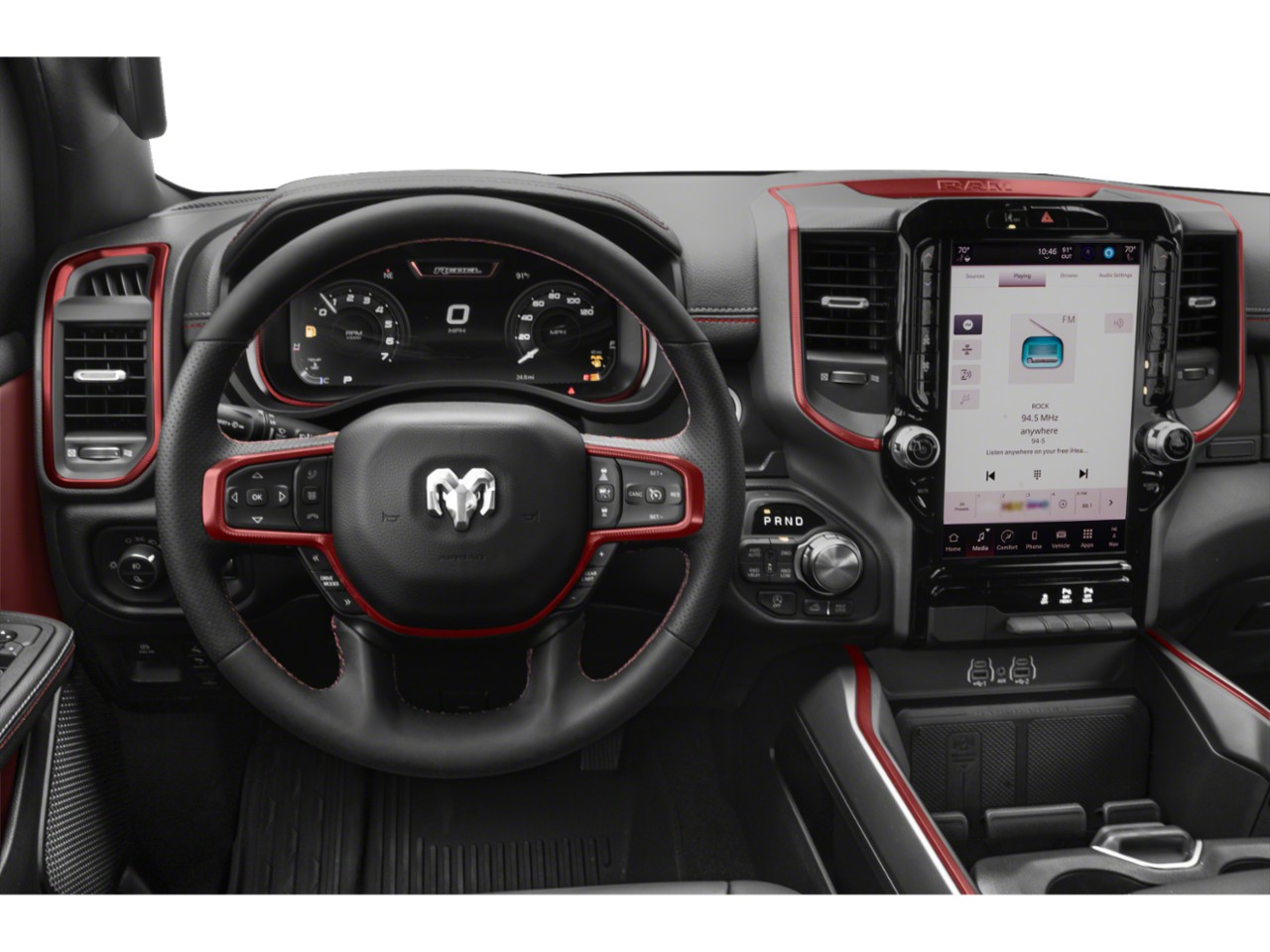 Digital instrument cluster and large touchscreen infotainment center