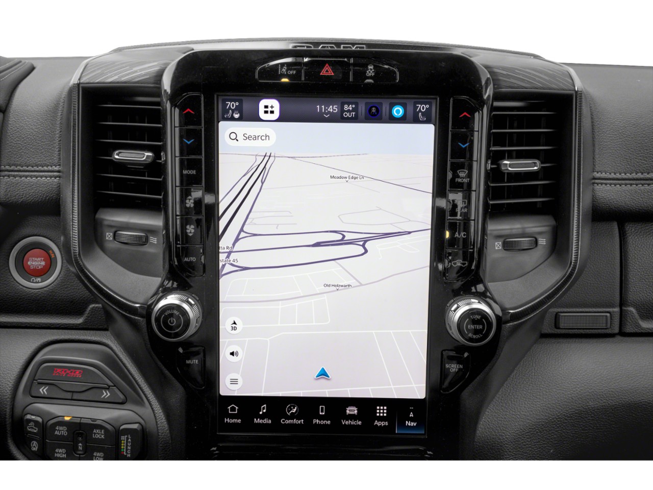 Large vertical touchscreen infotainment and climate control system
