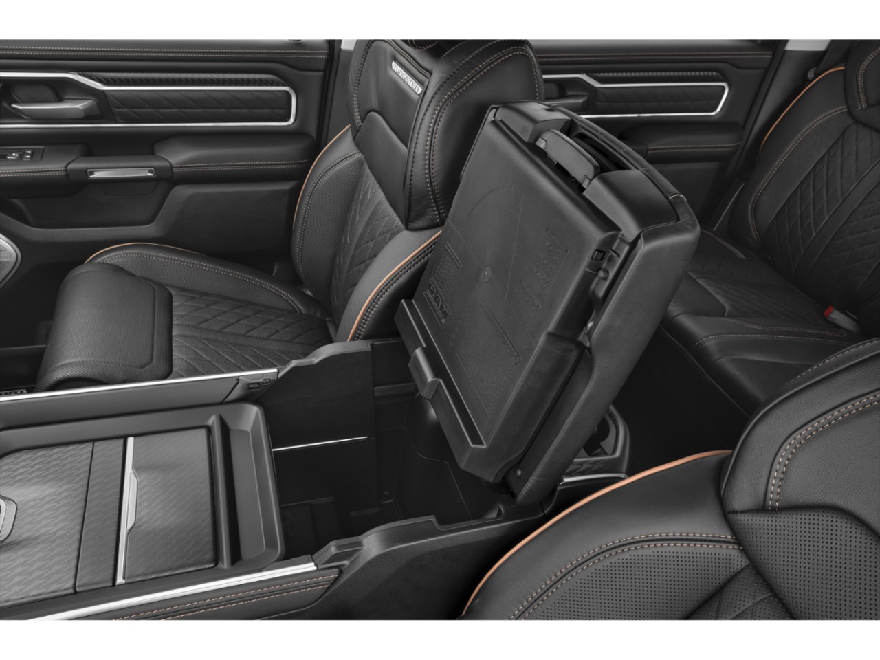 Quilted leather seats with spacious center console storage