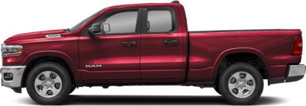 Side profile of extended cabin pickup truck with standard bed