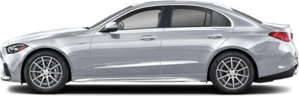 Silver four-door sedan side profile with streamlined body and alloy wheels