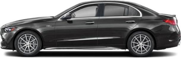 Side profile of luxury sedan with alloy wheels and streamlined design