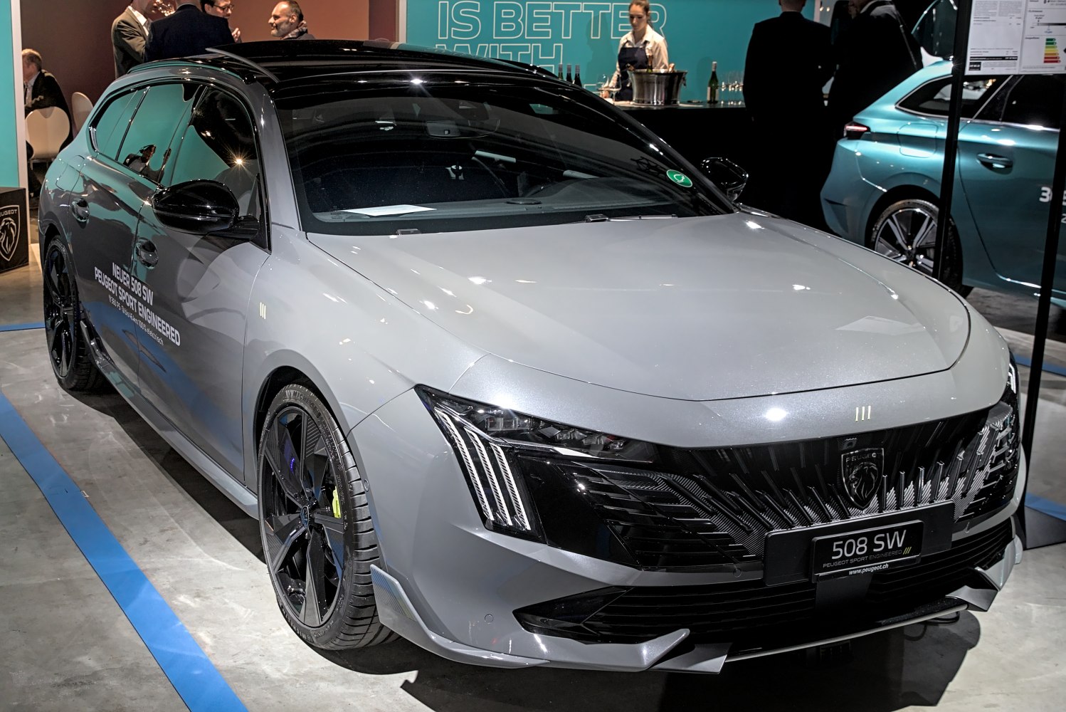 Sleek modern front with sporty grille and LED headlights