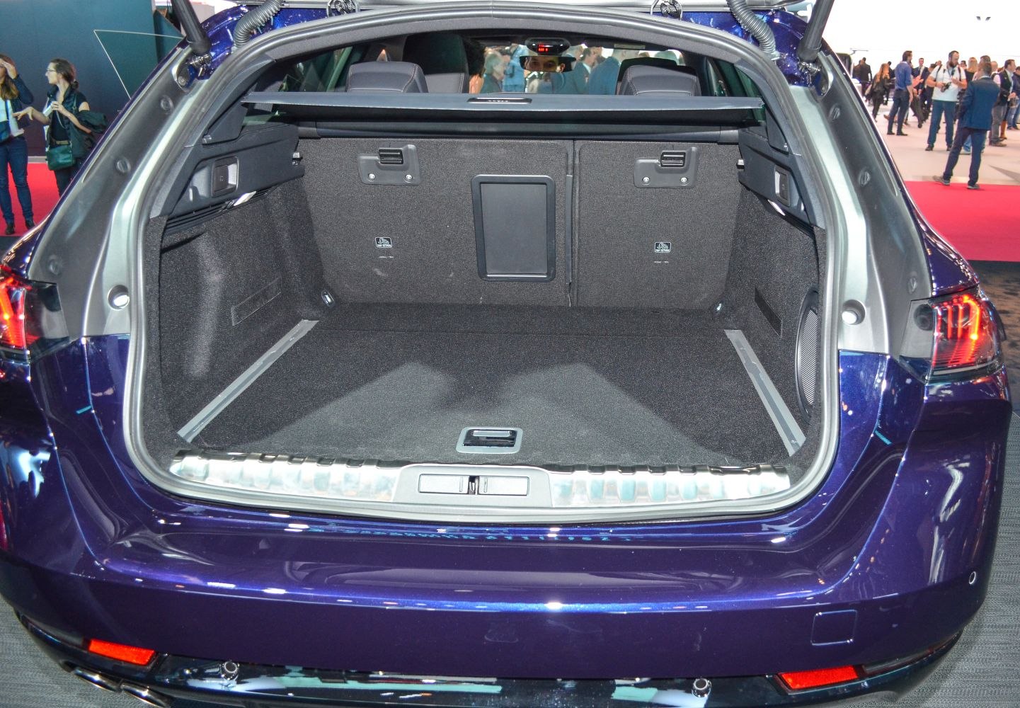 Large, clean, and practical estate vehicle cargo area with visible interior detailing