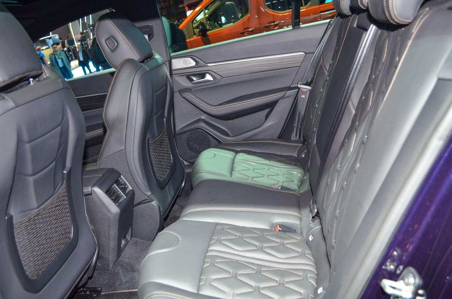 Spacious rear seating with leather upholstery and rear air vents