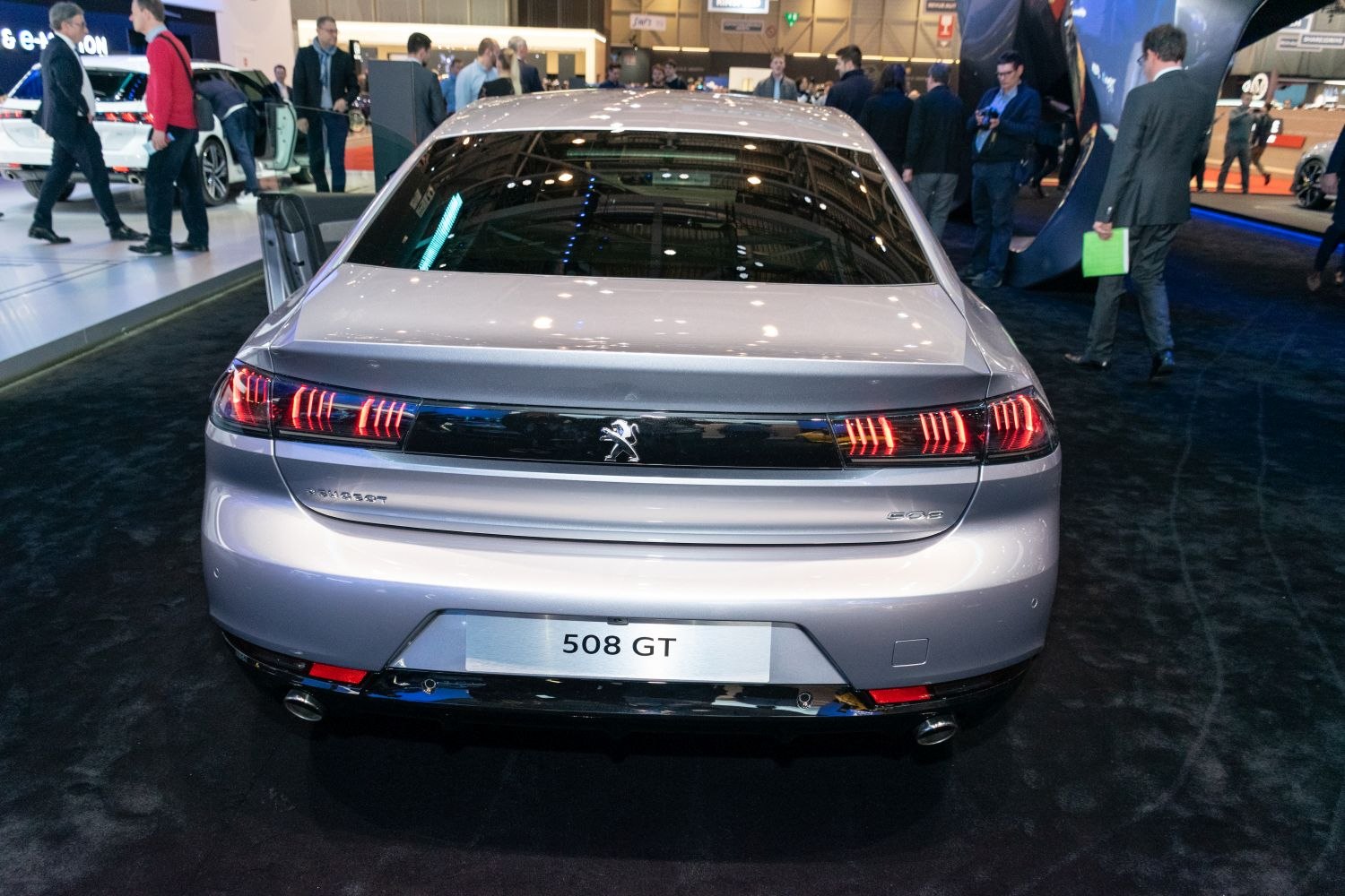 Rear view with sleek LED taillights and twin exhausts