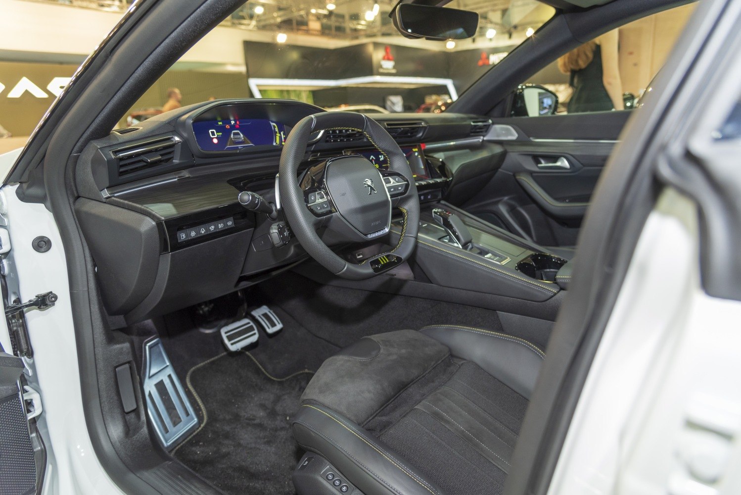 Modern digital cockpit and luxurious driver's seat with advanced controls