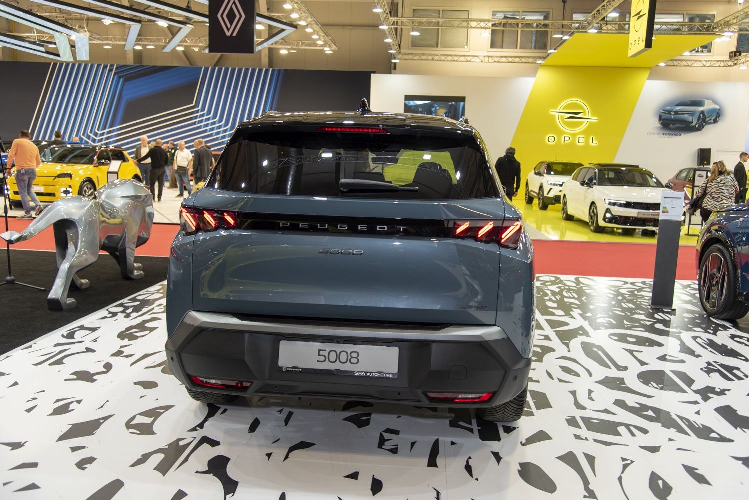 Rear view of SUV with distinctive illuminated taillights and dual-tone rear design