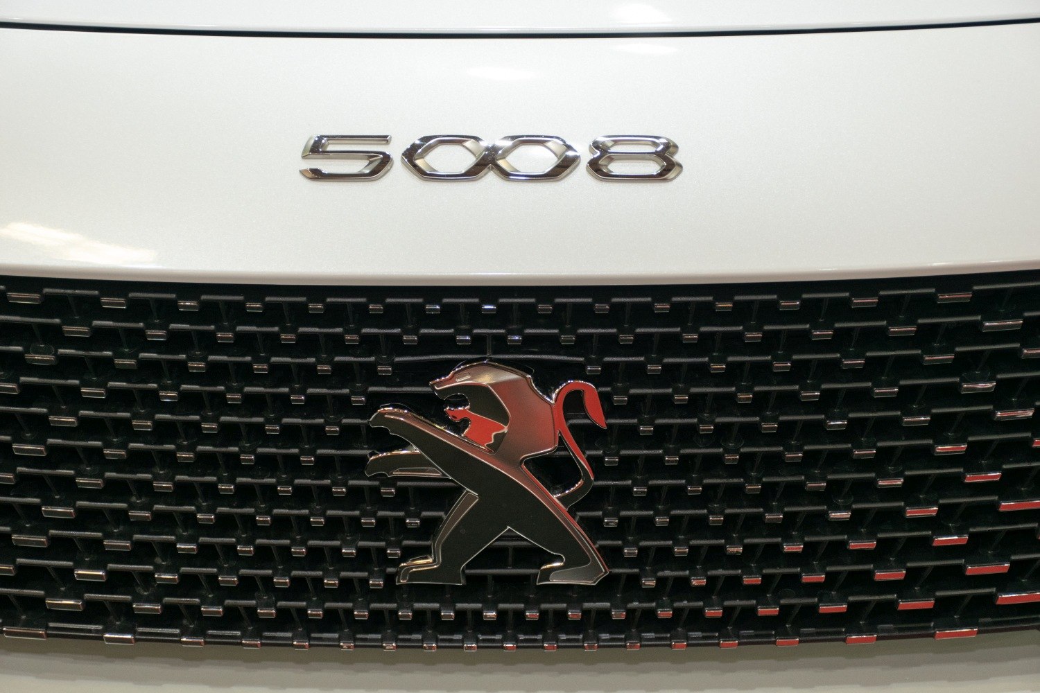 Front grille with Peugeot lion emblem and 5008 badge