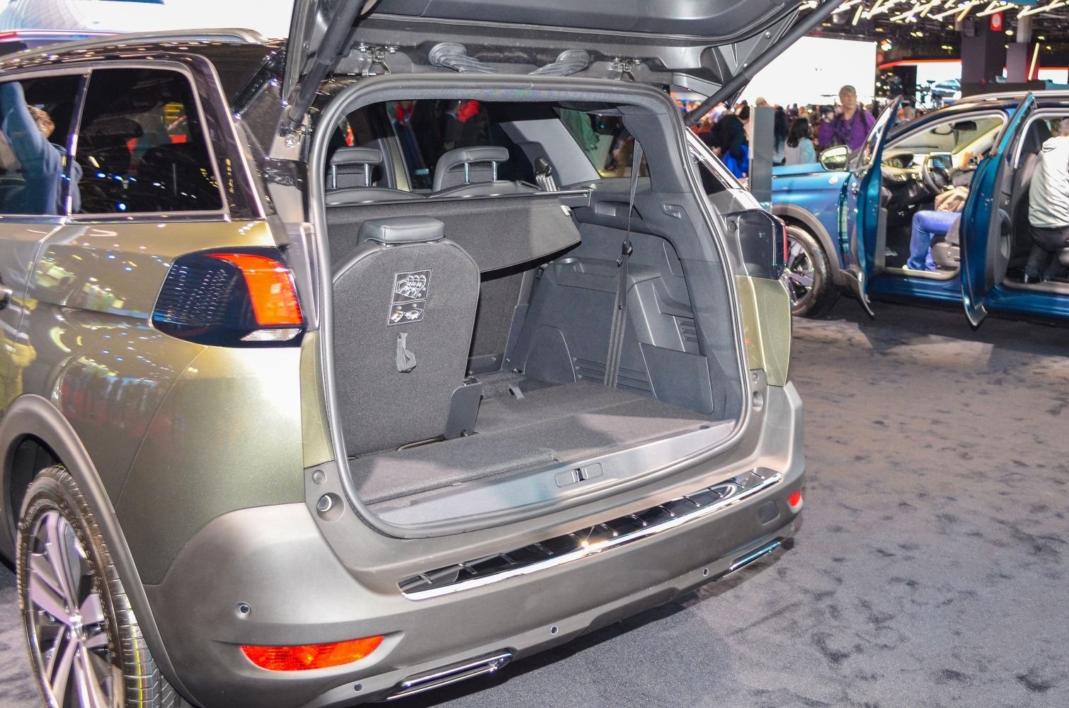 Rear cargo area with foldable seats and spacious interior