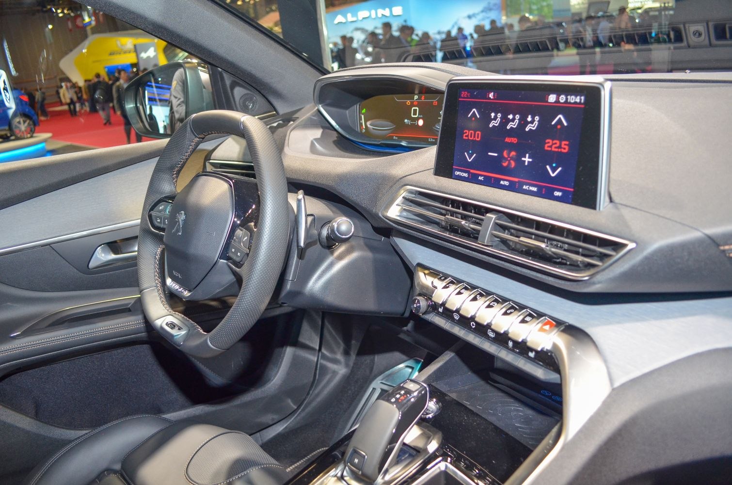 Modern digital dashboard and touchscreen climate control panel