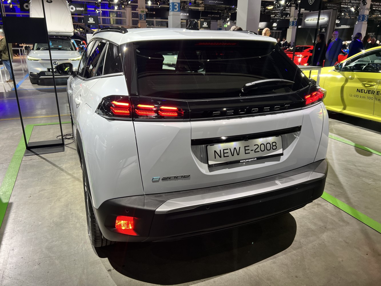 Illuminated LED taillights and rear bumper on modern SUV