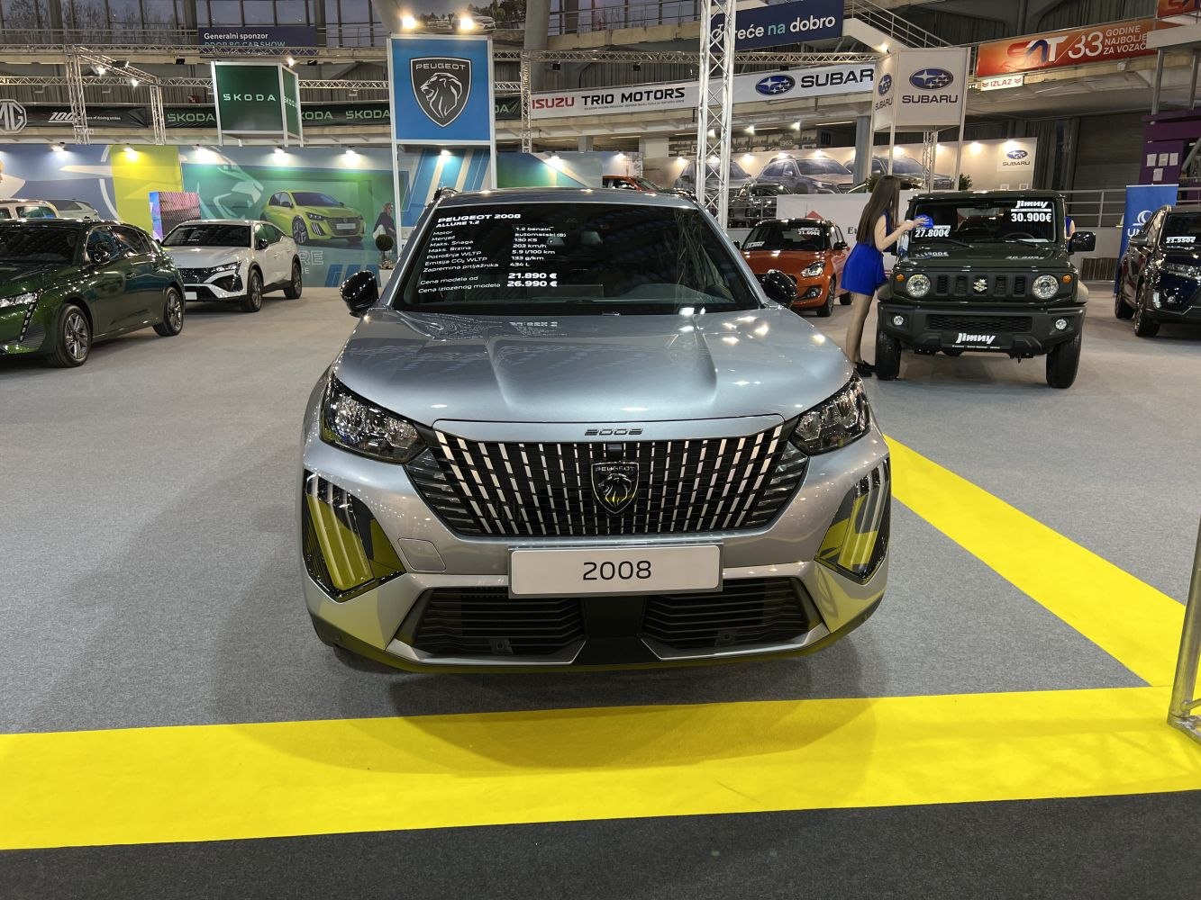 Front view with distinctive grille and headlight design of a modern compact SUV