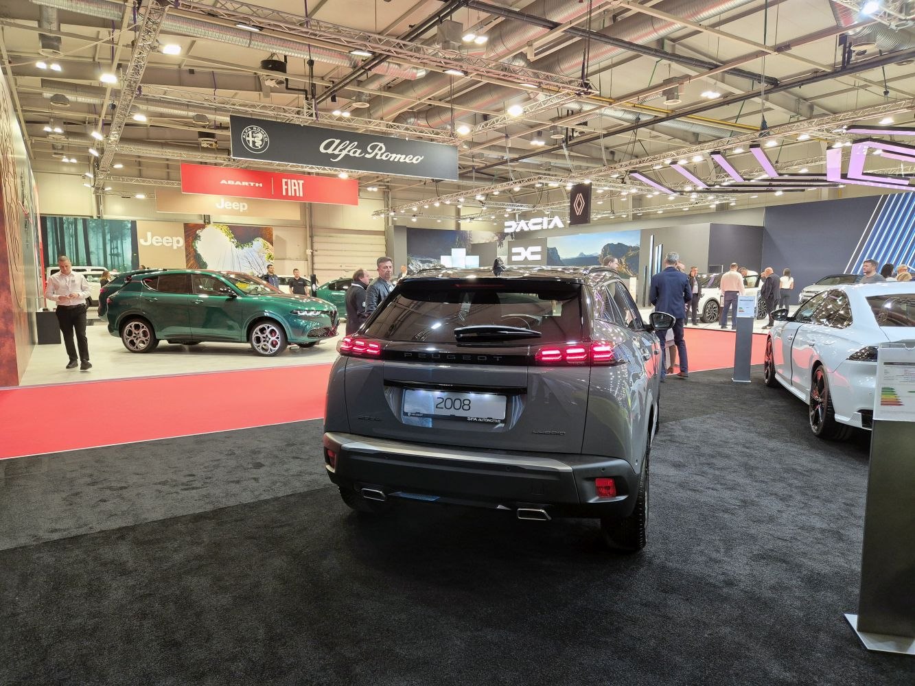 Rear view with LED tail lamps and dual exhaust outlets