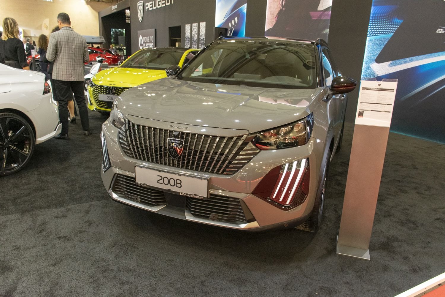 Front grille with vertical LED daytime running lights on SUV